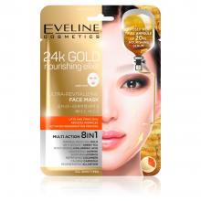 Zdjęcie produktu - Eveline 24k Gold Nourishing Ultra-rewitalizująca maska w płacie 8w1, 1 szt.