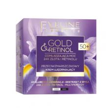Zdjęcie produktu - EVELINE Gold & Retinol 50+ Przeciwzmarszczkowy Krem ujędrniający na dzień i noc, 50ml