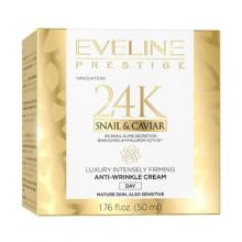 Zdjęcie produktu - Eveline Prestige 24K Snail & Caviar Luksusowy intensywnie ujędrniający krem przeciwzmarszczkowy na dzień, 50 ml