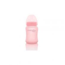 Zdjęcie produktu - EVERYDAY BABY Szklana butelka ze smoczkiem S r&oacute;żowa 0-3m, 150ml
