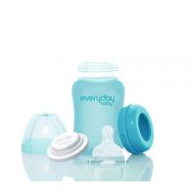 Zdjęcie produktu - Everyday Baby Szklana butelka ze smoczkiem S turkusowa 0-3m 150ml