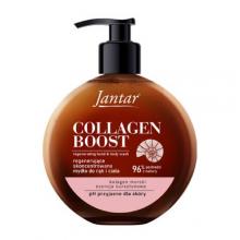 Zdjęcie produktu - FARMONA Jantar Collagen Boost Regenerujące mydło do rąk i ciała z esencją bursztynową i kolagenem morskim, 400 ml 