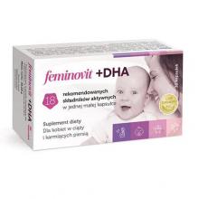 Zdjęcie produktu - FEMINOVIT + DHA - 30 kapsułek KR&Oacute;TKA DATA 31.10.2026