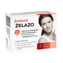 Zdjęcie produktu - FEMINOVIT Żelazo Tabletki powlekane - 30 tabletek