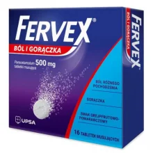 Zdjęcie produktu - Fervex B&oacute;l i Gorączka 500 mg, 16 tabl. mus. - lek z paracetamolem