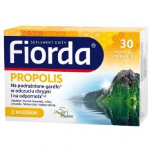 Zdjęcie produktu - Fiorda Propolis pastylki do ssania z miodem, 30 szt.