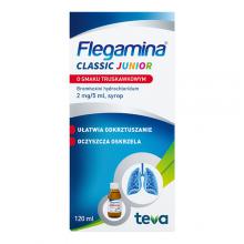 FLEGAMINA JUNIOR syrop wykrztuśny o smaku truskawkowym - 120 ml 