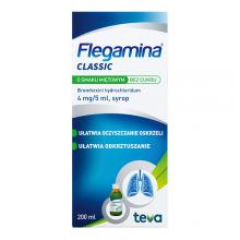 Zdjęcie produktu - FLEGAMINA Syrop o smaku miętowym bez cukru, 200ml 