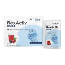 Zdjęcie produktu - Activlab Pharma FlexActiv EXTRA porzeczka-żurawina, 30 sasz. - zawiera kolagen i witaminę C