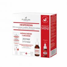 FLOS-LEK Zestaw prezentowy HESPERIDIN: Krem wzmacniający naczynka, 50ml + Koncentrat na naczynka, 30ml + Peeling kwasowy na noc, 15ml
