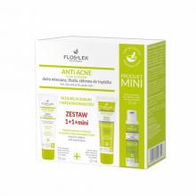 FLOS-LEK Zestaw prezentowy ANTI ACNE 24h System: Krem matujący, 50ml + Serum kojące, 50ml + Tonik normalizujący, 50ml