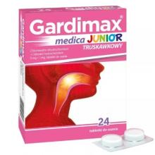 Zdjęcie produktu - Gardimax Medica Junior truskawkowy, 24 tabletki do ssania