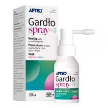 Zdjęcie produktu - Apteo Gardło Spray nawilżający z kwasem mlekowym smak malinowo-miętowy, 30 ml