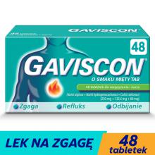 Zdjęcie produktu - Gaviscon o smaku mięty - 48 tabletek