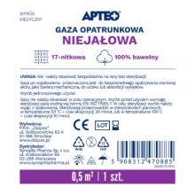Zdjęcie produktu - APTEO Gaza opatrunkowa niejałowa 0,5 m2, 1 szt.