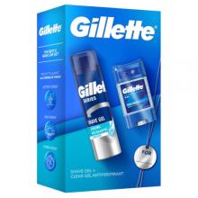 Zdjęcie produktu - Gillette Zestaw Chłodzący żel do golenia z eukaliptusem, 200 ml + Antyperspirant w żelu Cool Wave 48h, 70 ml