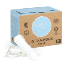 Zdjęcie produktu - GingerOrganic Tampony bez aplikatora Super - 15szt