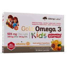 Zdjęcie produktu - Olimp Gold Omega 3 Kids Gummies Żelki dla dzieci z kwasami omega i witaminą D, 30 szt.