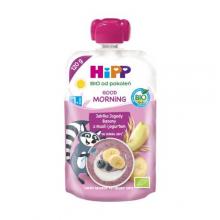 Zdjęcie produktu - HiPP BIO Good Morning Mus owocowy jabłka jagody banany z musli i jogurtem po 1. roku, 120 g