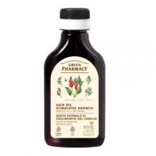 Zdjęcie produktu - Green Pharmacy Olej łopianowy i Czerwona papryka Olejek stymulujący wzrost włos&oacute;w, 100 ml