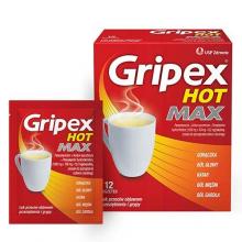 Zdjęcie produktu - GRIPEX HOT MAX, 12 saszetek USZKODZONE TEKTUROWE OPAKOWA.