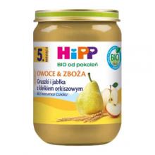 Zdjęcie produktu - HiPP BIO Owoce & Zboża Gruszki i jabłka z kleikiem orkiszowym po 5. miesiącu, 190 g