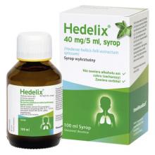 Zdjęcie produktu - Hedelix syrop 40 mg/5 ml, 100 ml - Lek  w postaci syropu o działaniu wykrztuśnym zmniejszającym stan zapalny
