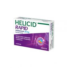Zdjęcie produktu - Helicid Rapid - omeprazol 20mg, szybkodziałający lek na zgagę 14 kapsułek