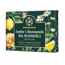 Zdjęcie produktu - HERBAL MONASTERIUM Imbir i Rumianek na nudności, 12 pastylek do ssania