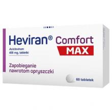 Zdjęcie produktu - Heviran Comfort MAX 400mg, 60 tabl. Lek na opryszczkę USZKODZONE OPAKOWANIE