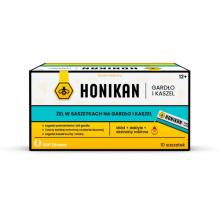 Zdjęcie produktu - HONIKAN GARDŁO I KASZEL Żel w saszetkach na gardło i kaszel, 10sasz.