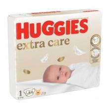 Zdjęcie produktu - HUGGIES Pieluchy Extra Care rozmiar 1 (2-5kg), 84szt.
