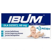 Zdjęcie produktu - Ibum dla dzieci 60 mg czopki przeciwb&oacute;lowe, 10 szt.