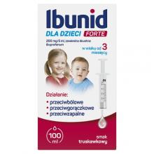 Zdjęcie produktu - Ibunid dla dzieci Forte 200 mg/5 ml zawiesina doustna smak truskawkowy, 100 ml