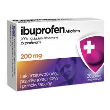 Zdjęcie produktu - AFLOFARM Ibuprofen 200mg, 20 tabletek drażowanych