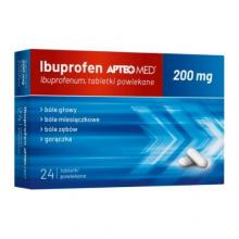Zdjęcie produktu - APTEO MED Ibuprofen 200mg, 24 tabletki powlekane
