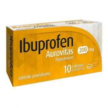 Zdjęcie produktu - IBUPROFEN Aurovitas 200mg, 10 tabletek USZKODZONE TEKTUROWE OPAKOWANIE