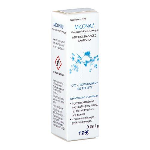 Miniaturka artykułu - Miconal - Lek działający na grzybicę sk&oacute;ry w aerozolu, 39,5g USZKODZONE TEKTUROWE OPAKOWANIE