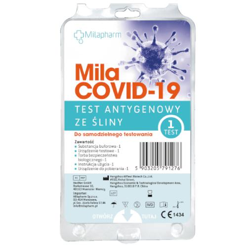 MilaCOVID-19 Szybki testy antygenowy ze śliny, 1 test