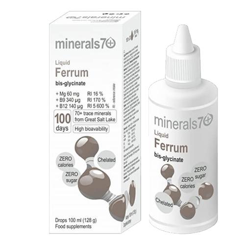 Miniaturka artykułu - Minerals7+ Ferrum liquid Żelazo w kroplach, 100ml