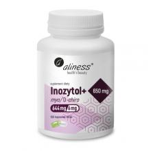 Zdjęcie produktu - Aliness Inozytol myo/D-chiro 650 mg + witamina B6, 100 kaps.