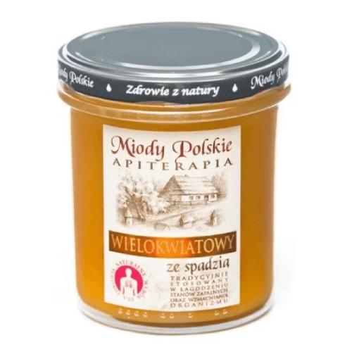 Miniaturka artykułu - Miody Polskie Mi&oacute;d wielokwiatowy ze spadzią, 400 g