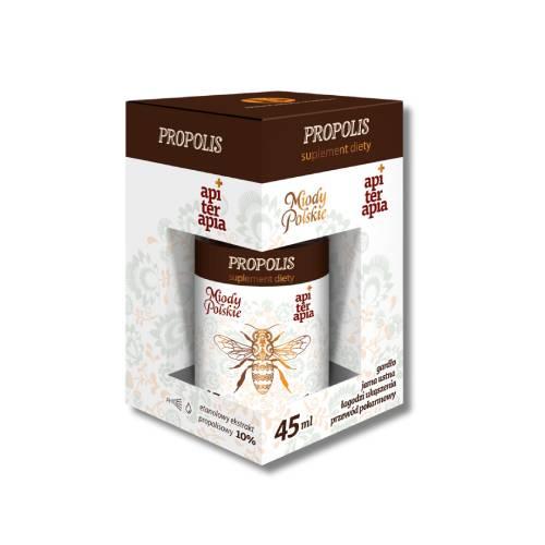 Miniaturka artykułu - Miody Polskie Propolis Forte ekstrakt 10%, 45 ml 