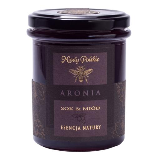 Miniaturka artykułu - Miody Polskie Sok & Mi&oacute;d Esencja Natury Aronia, 250g	