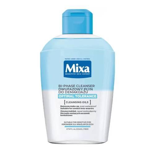 Miniaturka artykułu - MIXA Dwufazowy płyn do demakijażu, 125ml USZKODZONY PLASTIKOWY KOREK