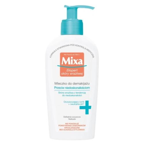 Miniaturka artykułu - MIXA Ekspert Sk&oacute;ry Wrażliwej Mleczko do demakijażu przeciw niedoskonałościom, 200ml
