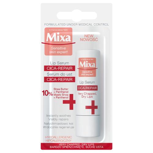 Miniaturka artykułu - MIXA Sensitive Skin Expert CICA-REPAIR Serum do ust kojąco- regenerujące, 4,7ml