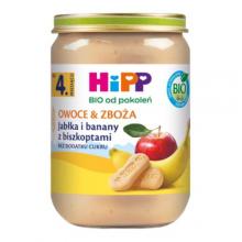 Zdjęcie produktu - HiPP BIO Owoce & Zboża Jabłka i banany z biszkoptami po 4. miesiącu, 190 g