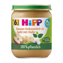 Zdjęcie produktu - HiPP BIO Jabłka z bananami, kremowym kokosem i owsem po 6. miesiącu życia, 160 g