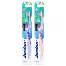 Zdjęcie produktu - JORDAN Hello Smile 9+ Szczoteczka do zęb&oacute;w miękka fioletowa/biało-r&oacute;żowa, 1szt